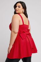 yours london top peplum rojo con lazo mujer curvy y tallas grandes yours london
