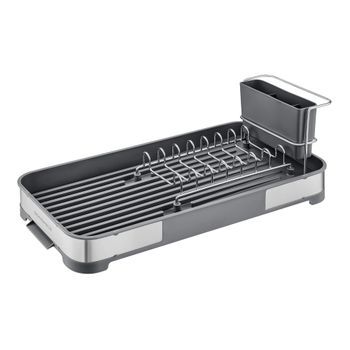 Escurreplatos Compacto Acero Inoxidable Autodrenaje 7 Platos 12 Kg - Plata Gris