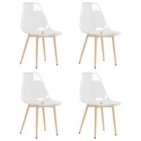 lote de 4 sillas de comedor metal transparente 46x52x84 cm