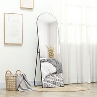 espejo de cuerpo entero de mdf vidrio homcom 150x50 cm-negro