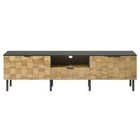 mueble de tv de 170 cm con diseno mosaico 2 puertas cajon y estante abierto