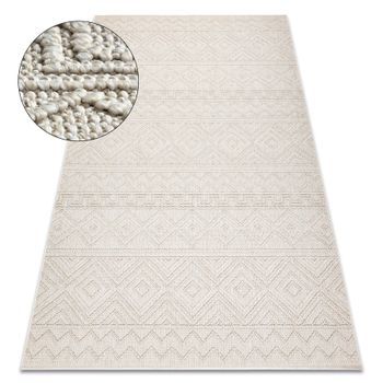 Alfombra Jersey 19234 Crema - Rombos, Estructural, Lazo Boho 200x290 Cm