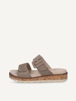 caprice mule brown made of leather without heel size 37