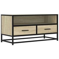 mueble tv  mueble de salon  gabinete de tv metal y madera ingenieria roble sonoma 80x345x40 cm