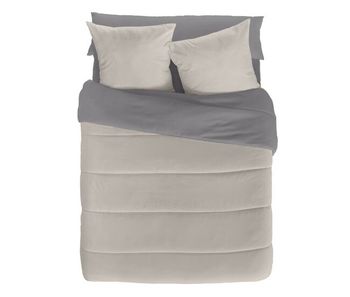 Naturals - edredón bicolor cama 135/150- microfibra poliéster - 300 gr - fabricado en españa - l.807 gris/l.198 piedra