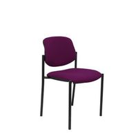 silla confidente de 4 patas y estructrua negra - asiento y respaldo tapizados en tejido bali color morado piqueras y crespo modelo villalgordo