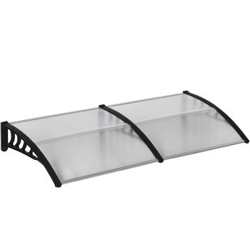 Outsunny Marquesina para Exteriores en Policarbonato y Aluminio, 200x100x27cm, Transparente   Aosom España