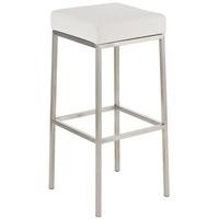 taburete de bar funda de polipiel montreal simil cuero blanco 37x37x80 cm clp