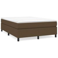 estructura de cama con somier tela marron oscuro 140x190 cm vidaxl