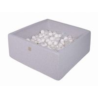 meowbaby piscina de bolas cuadrada seca para ninos gris claro  blancoblanco perlatransparente 300 pcs 90x90x40cm