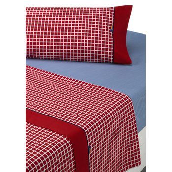 Juego De Sábanas Estampadas Shirt - 4 Piezas - Cama 200 - Rojo - (disponible En Varios Tamaños Y Colores)