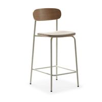 lote de 2 sillas de bar de tela y metal h66cm - beige