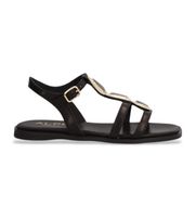 alpe para mujer 559417 sandalias de piel sheila negro 37 plano hebilla casual