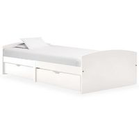 estructura de cama con 2 cajones sin colchon blanco 90x200 cm vidaxl