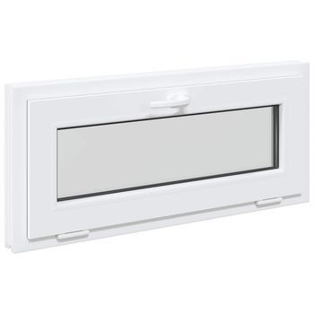 Ventana De Sótano Risor 90 X 40 Cm Pvc Y Vidrio Blanco Vidaxl