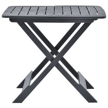 Mesa De Jardín | Mesa De Exterior Plegable De Plástico Gris Antracita 79x72x70 Cm
