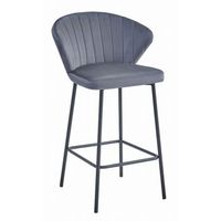 taburete de bar terciopelo valora gatta asiento de terciopelo gris oscuro