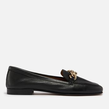 Dune London Women's Goldsmith Chain-Embellished Leather Loafers - UK 8