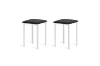 pack 2 taburetes 45 cm  asiento negro estructura blanco