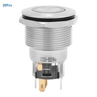 interruptor de boton pulsador de acero inoxidable auto - restablecimiento luz de anillo plano