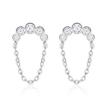 Pendientes de mujer de plata 925 con circonita