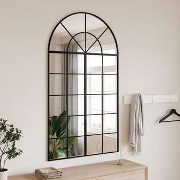 Espejo Decorativo | Espejo De Pared Arco De Hierro Negro 80x140 Cm Cfw900579