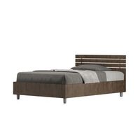 cama con almacenaje 120x200 con cabecera recta de listones nogal ankel