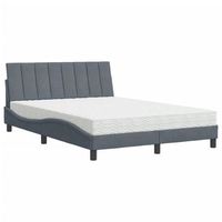 cama con colchon hanko terciopelo gris oscuro 140x200 cm vidaxl