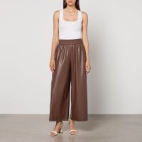 weekend max mara gennaro faux leather trousers - xs