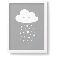 snuz cloud nursery print - grey