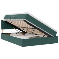 cama con almacenamiento verde oscuro 140 x 200 cm terciopelo vidaxl