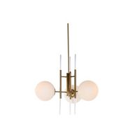 lampara techo metal cristal 64x64x64 bolas dorado
