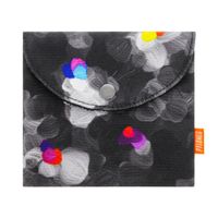 pochette para jabon  negro algodon plastificado  14 x  12 cm x 12 cm