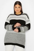 yours luxury jersey largo de punto de rayas grises mujer curvy y tallas grandes yours luxury capsule collection
