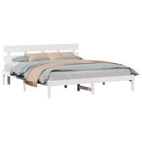 estructura de cama blanco 200 x 200 cm madera maciza de pino vidaxl