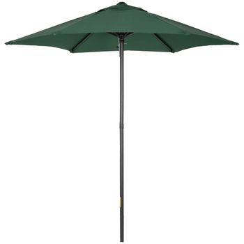 Outsunny Parasol Mástil Aluminio Ø2x2 m Techo Ventilación Poste Desmontable Verde   Aosom España