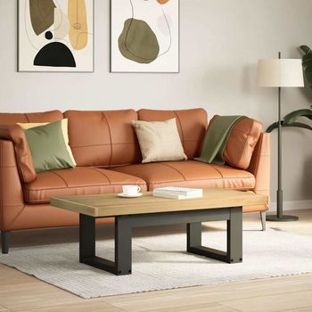 Mesa De Centro，mesa Auxiliar，mesita De Centro Noain Patas En U Madera Maciza Pino 120x60x40 Cm