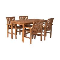 conjunto de muebles de comedor de patio con diseno de chevron de madera