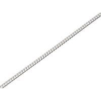 silver 4mm wide filed curb chain - 20in - f9090