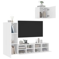 4 uds muebles tv de pared  mueble de salon  armario tv madera de ingenieria blanco cfw780423