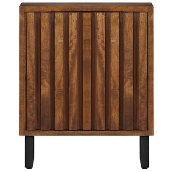 Mesita De Noche - Mesilla Madera Maciza De Mango 40x30x50 Cm Mc4728