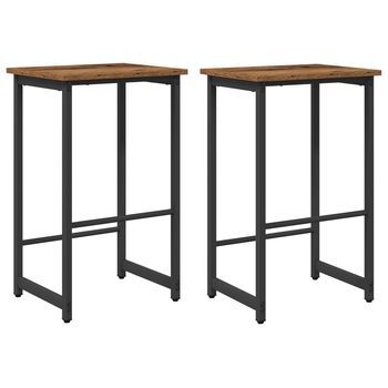Taburete De Bar 2 Uds. Madera Envejecida 40 X 32 X 64 Cm Vidaxl