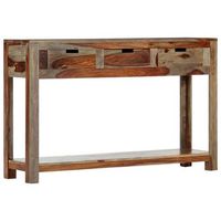 mesa consola con 3 cajones madera maciza acacia 120x30x75cm vidaxl