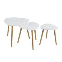 set de 3 mesas nido de salon fabricadas en madera de pino blanco 60x60cm casaseleccion