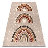 alfombra kiddo 4426 beige  crema arcoiris corazones para ninos s 240x330 cm