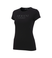 ax armani exchange para mujer xw002106af10356uc001 camiseta logotipo negro s casual algodon manga corta