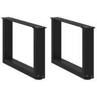 patas para mesa de centro en forma de u 2 unidades color negro 50 x 30-31 cm acero vidaxl