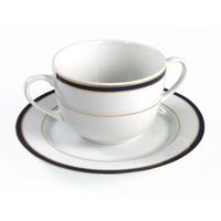 juego de boles consome de porcelana blanca 12 piezas sonata 6 boles consome con asas 33cl 6 platillos para tazas con filo de oro