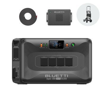 BLUETTI Apex 300 con Charger 2 Estación De Energía 2764,8Wh,  Carga Alternador 1200W, Carga Rápida 2,8h, Para Coche y Road Trips