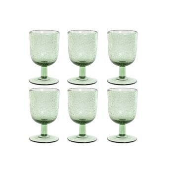 Copa Set 6 Cristal 8x8x14 300ml Burbujas Verde